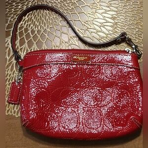 Coach Red Wristlet Small Purse